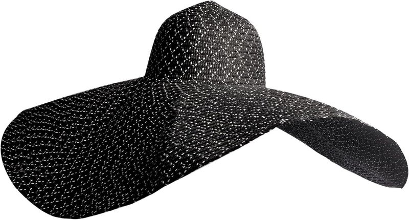DECHISY Oversized Beach Straw Hat for Women, Fashion Large Wide Brim Visor Hats Handmade Roll Up Floppy Sun Hat for Summer Beach Cap - Image 2